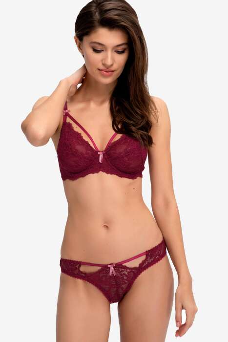 Ayyıldız 103 Bordo Sütyen Külot Takım - AYYILDIZ