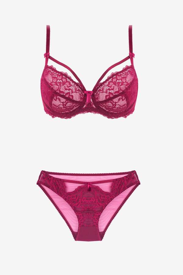 Ayyıldız 103 Bordo Sütyen Külot Takım - 3