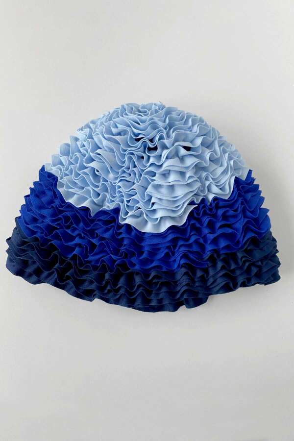 3449 Lacivert Fırfırlı Havuz Bonesi - 2