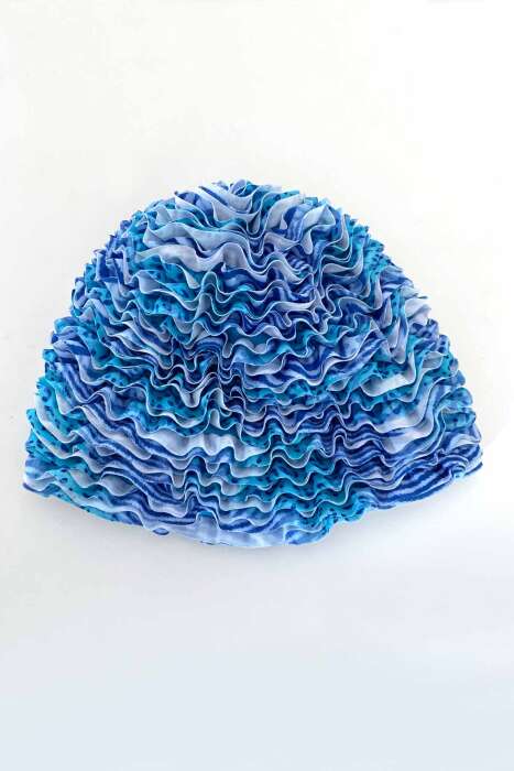 3449 Mavi Fırfırlı Havuz Bonesi - 2