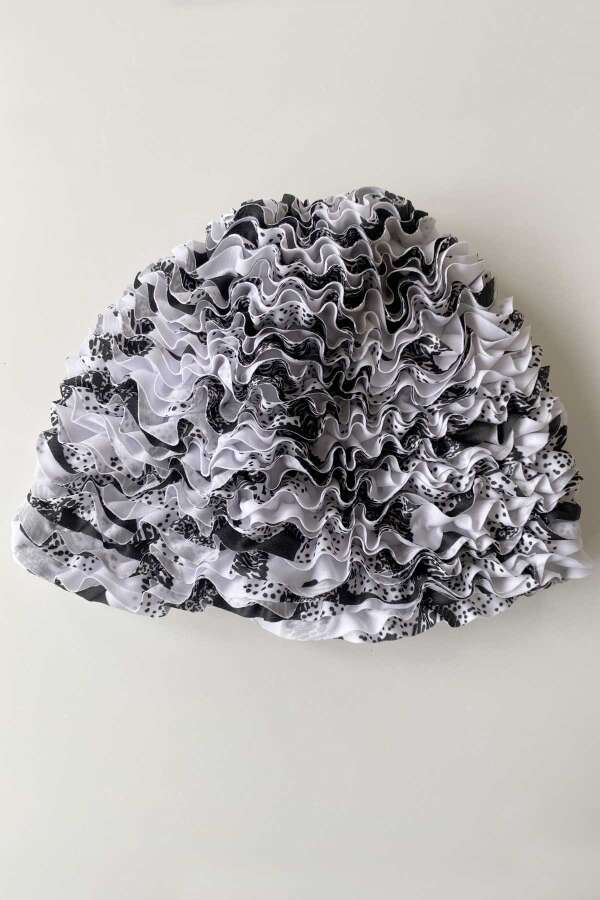 3449 Siyah Fırfırlı Havuz Bonesi - 2