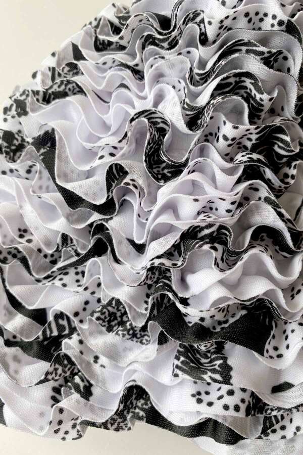 3449 Siyah Fırfırlı Havuz Bonesi - 3