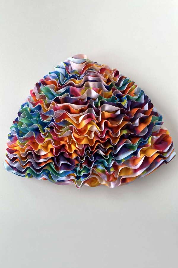 3449 Kırmızı Fırfırlı Havuz Bonesi - 2