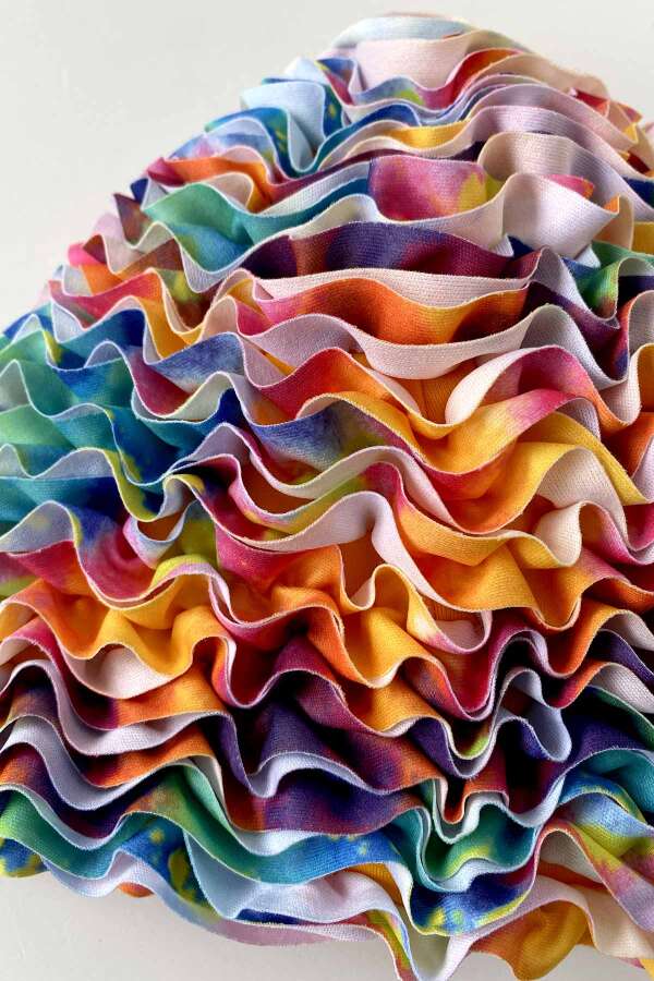 3449 Kırmızı Fırfırlı Havuz Bonesi - 3