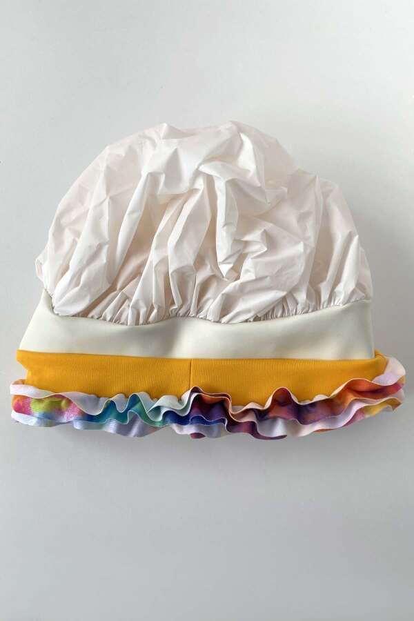 3449 Kırmızı Fırfırlı Havuz Bonesi - 4