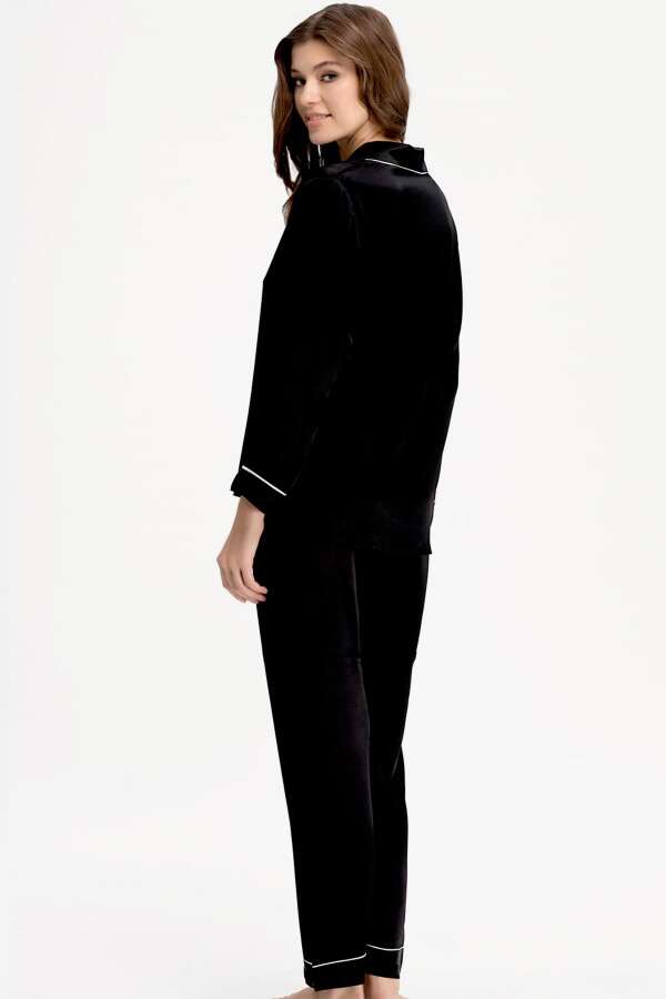 Ayyıldız 3926 Siyah Saten Pijama Takımı - 3