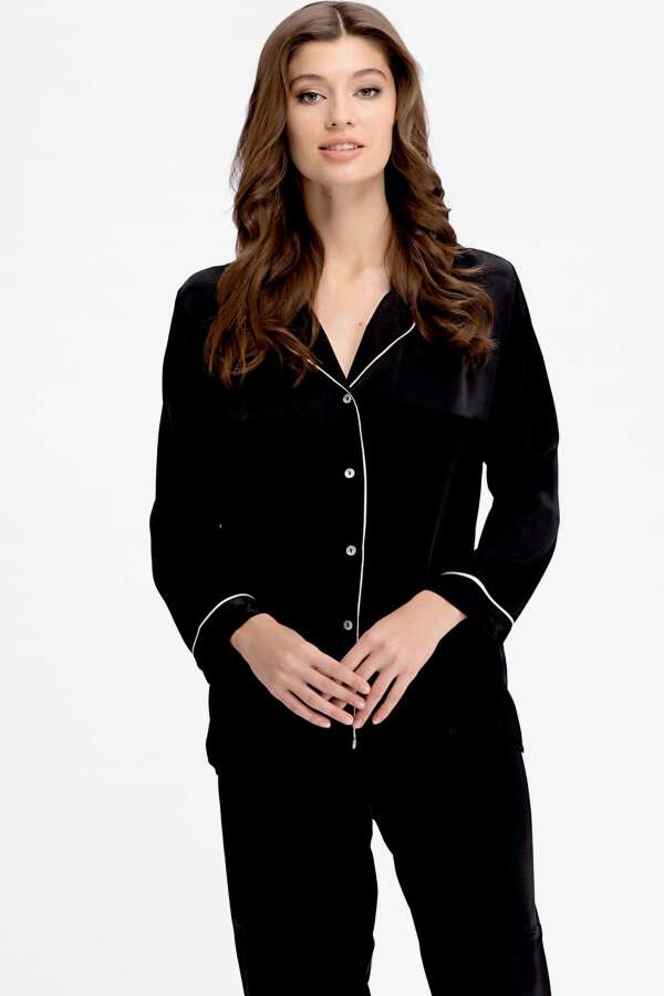 Ayyıldız 3926 Siyah Saten Pijama Takımı - 1