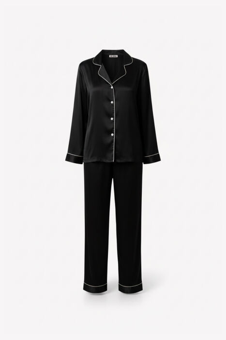 Ayyıldız 3926 Siyah Saten Pijama Takımı - 3