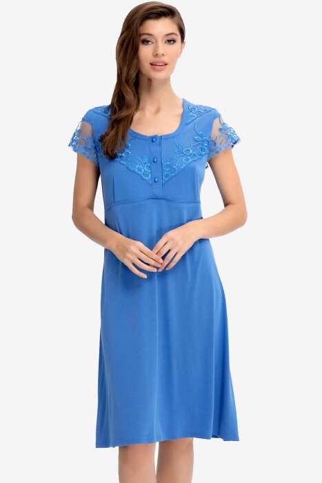 Ayyıldız 3927 Mavi Lohusa Gecelik Sabahlık Takım - AYYILDIZ (1)