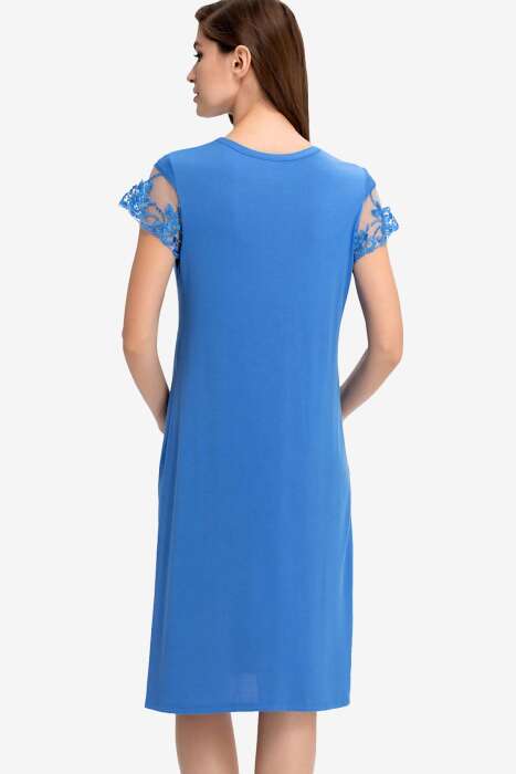 Ayyıldız 3927 Mavi Lohusa Gecelik Sabahlık Takım - 3