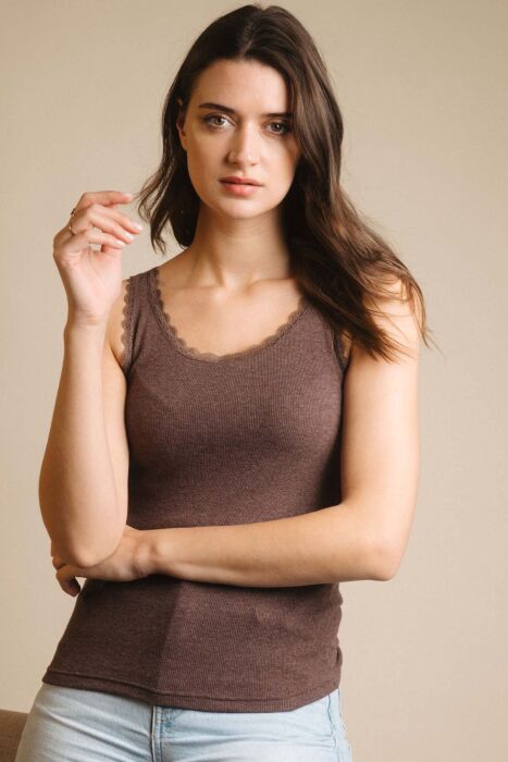 43561 Ribana Kahverengi Atlet T-shirt - 1