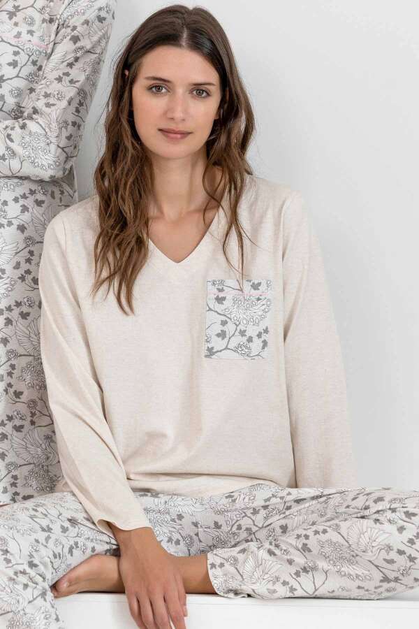 Ayyıldız 56159 Bej Pijama Takımı. 1