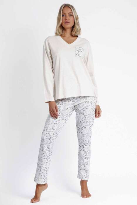 56159 Bej Pijama Takımı - 4