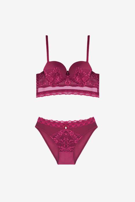 Ayyıldız 564 Bordo Push-Up Bralet Takım - 3
