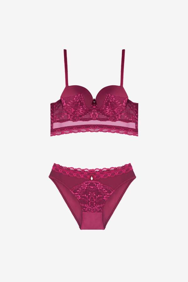 Ayyıldız 564 Bordo Push-Up Bralet Takım - 3