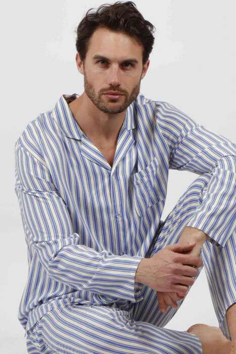 56576 Erkek Mavi Pijama Takımı - 1