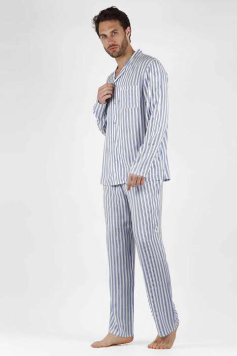 56576 Erkek Mavi Pijama Takımı - 4