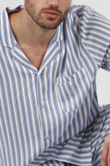 56576 Erkek Mavi Pijama Takımı - 5