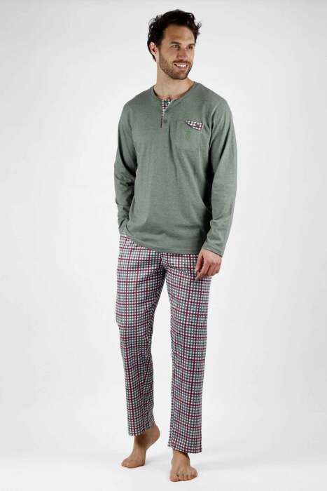 56581 Erkek Yeşil Pijama Takımı - 3