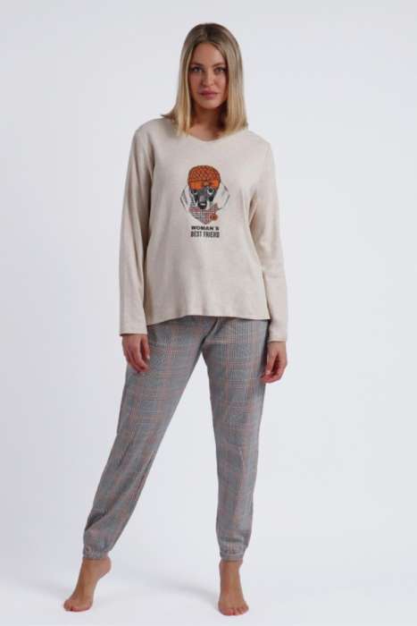 60094 Krem Pijama Takımı - 