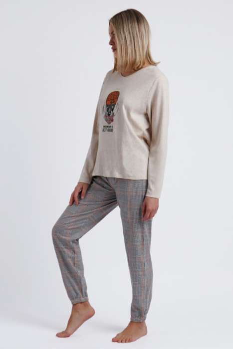 60094 Krem Pijama Takımı - (1)