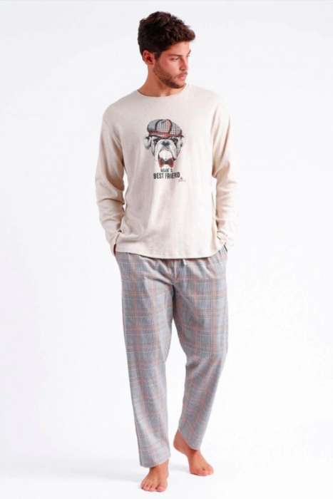 60301 Erkek Krem Pijama Takımı - 1