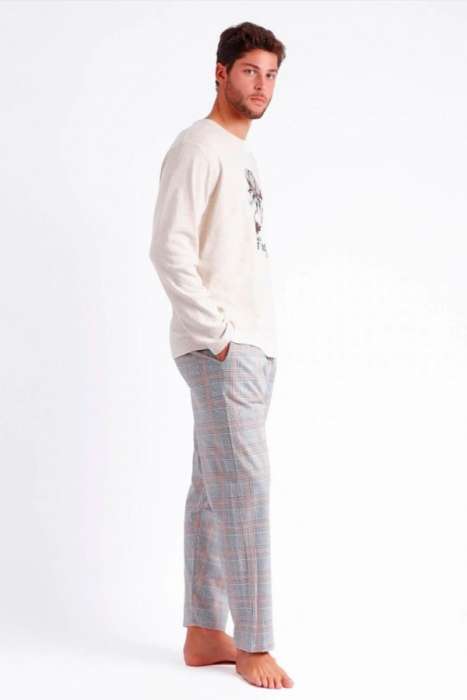 60301 Erkek Krem Pijama Takımı - 2