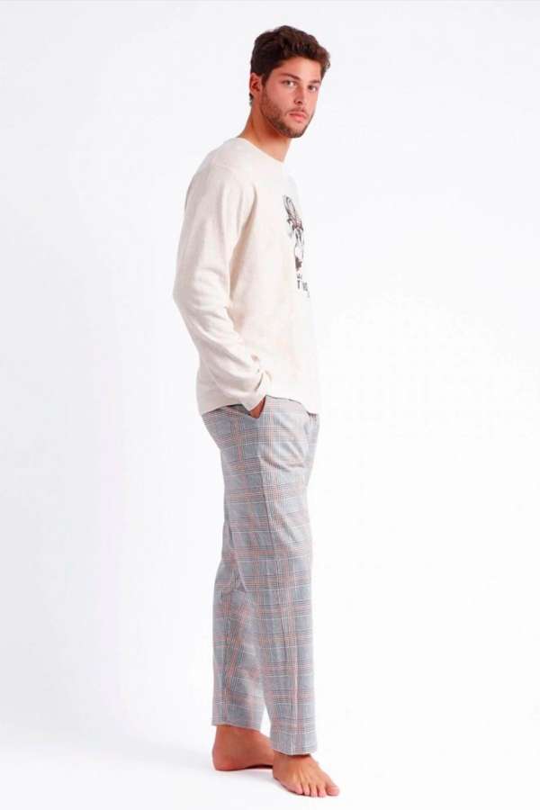 60301 Erkek Krem Pijama Takımı - 2