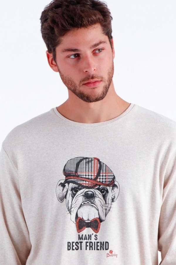 60301 Erkek Krem Pijama Takımı - 3