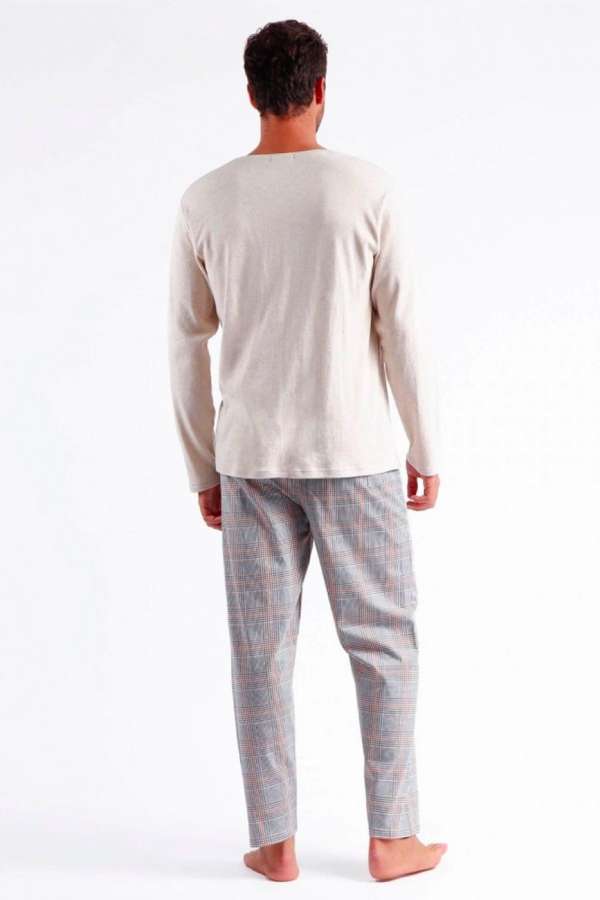 60301 Erkek Krem Pijama Takımı - 4