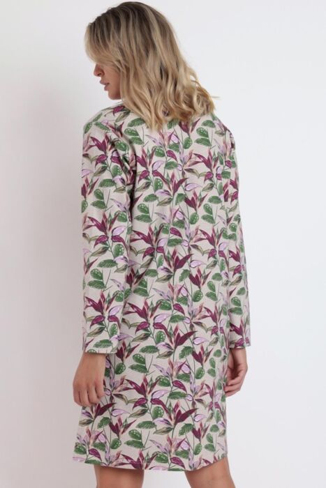 61303 Pembe Desenli Gecelik - 3