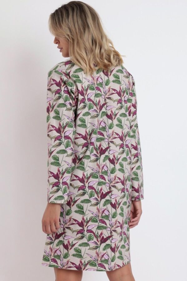 61303 Pembe Desenli Gecelik - 3