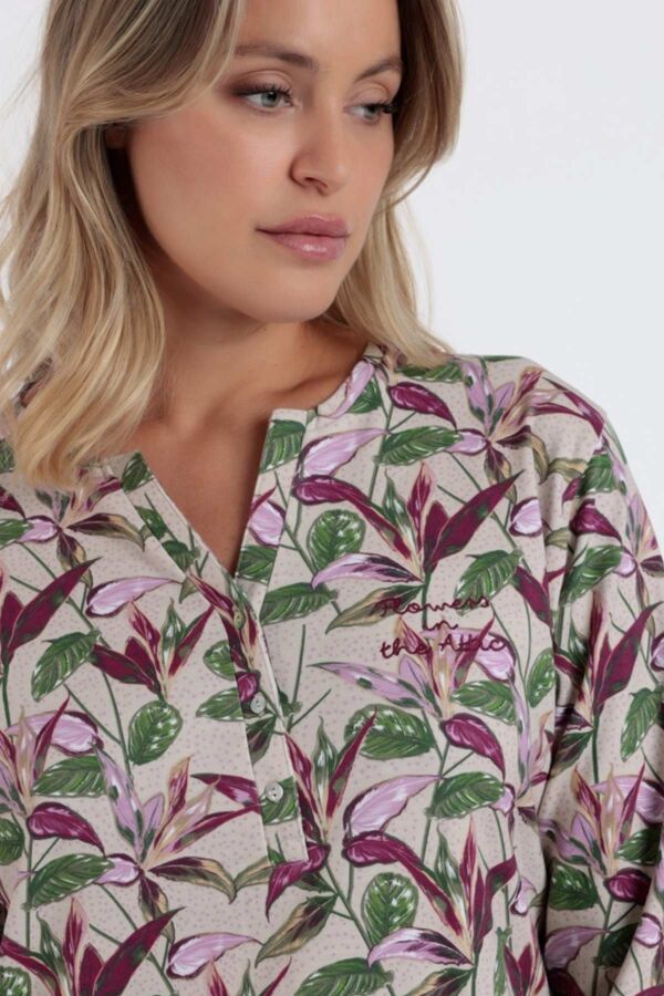 61303 Pembe Desenli Gecelik - 2