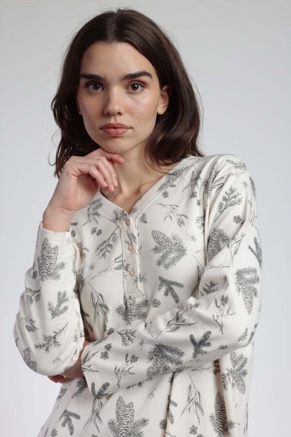 61413 Gri Desenli Gecelik - 3