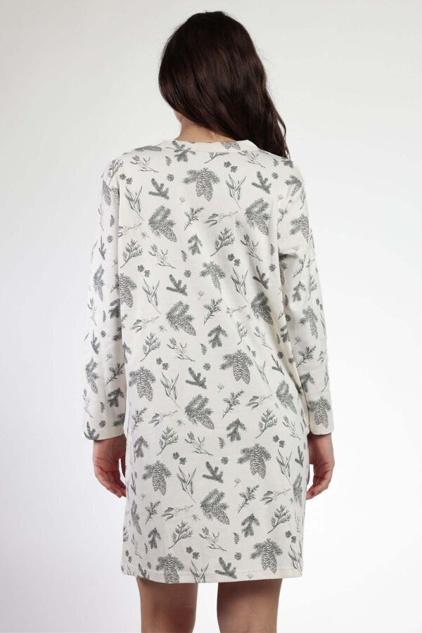 61413 Gri Desenli Gecelik - 4