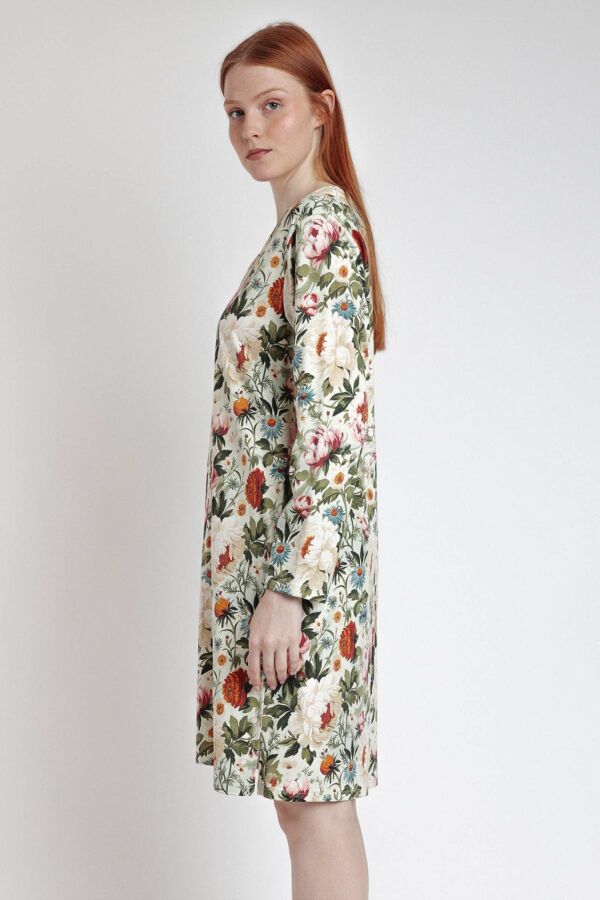 61414 Yeşil Çiçek Desenli Gecelik - 2