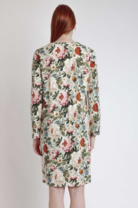 61414 Yeşil Çiçek Desenli Gecelik - 4