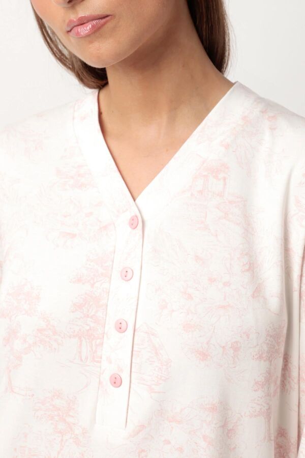 61418 Pembe Desenli Gecelik - 3