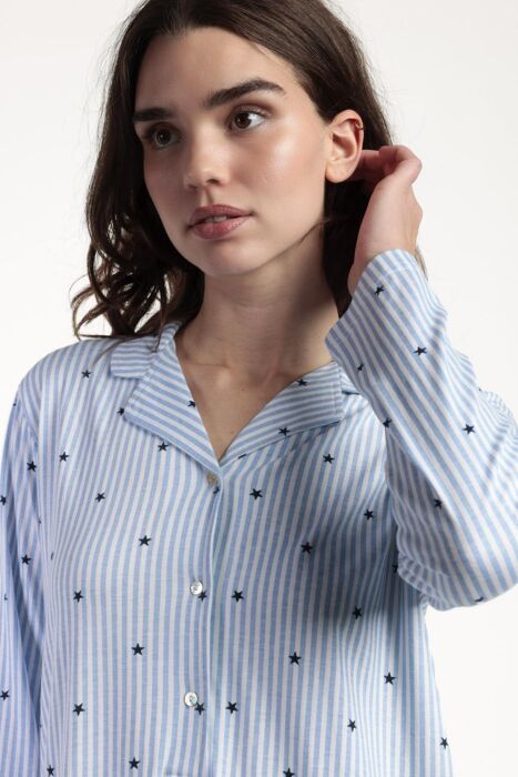 61443 Mavi Yıldızlı Gecelik - 2