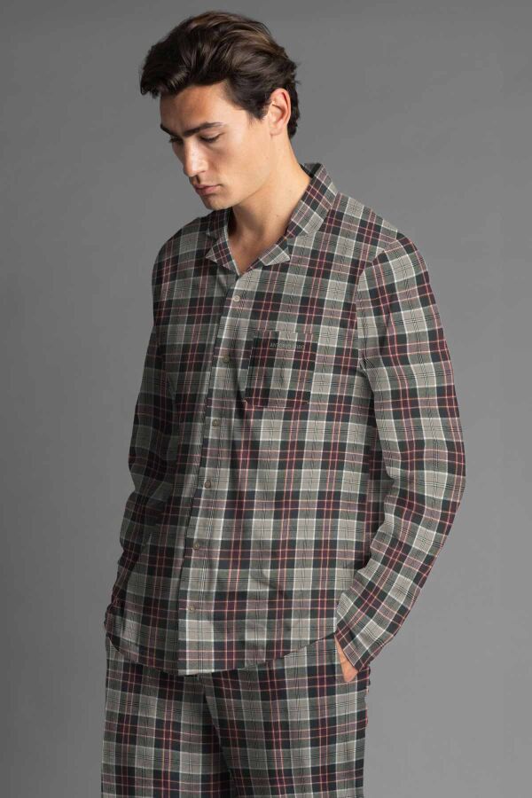 62190 Erkek Kahve Pijama Takımı - 1