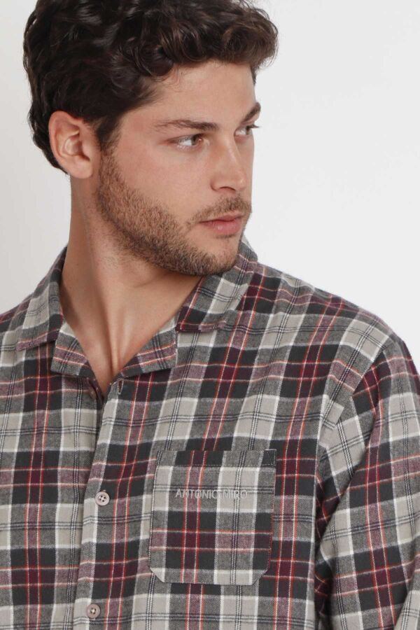 62190 Erkek Kahve Pijama Takımı - 4