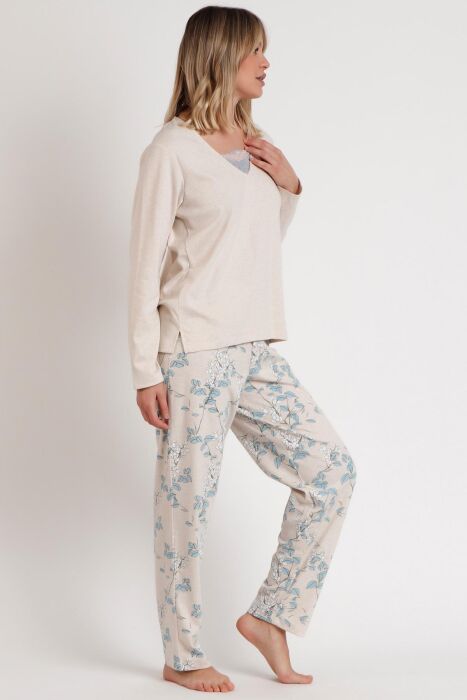 62619 Bej Pijama Takımı - 3