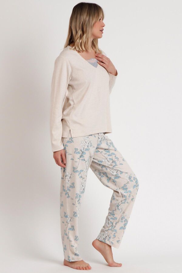 62619 Bej Pijama Takımı - 3