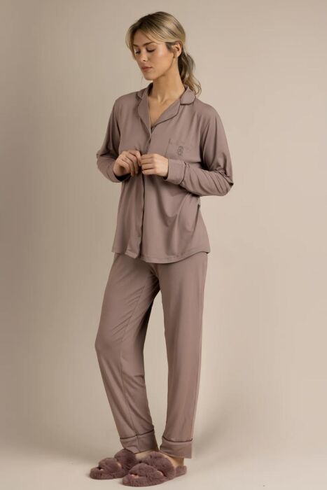 62617 Vizon Rengi Pijama Takımı - 1