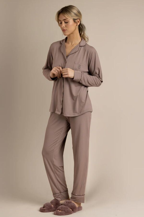 62617 Vizon Rengi Pijama Takımı - 1