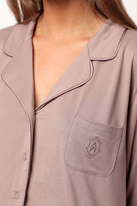 62617 Vizon Rengi Pijama Takımı - 4