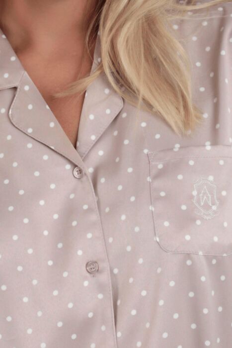 62649 Pudra Saten Pjama Takımı - 4