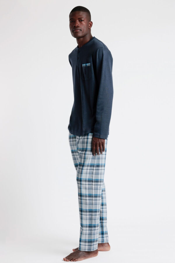 62785 Erkek Lacivert Pijama Takımı - 4