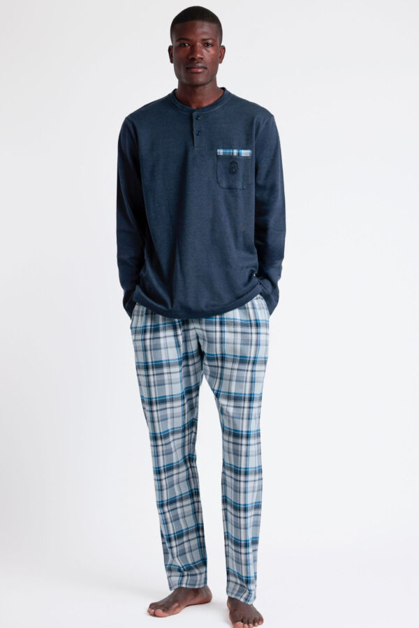 62785 Erkek Lacivert Pijama Takımı - 2