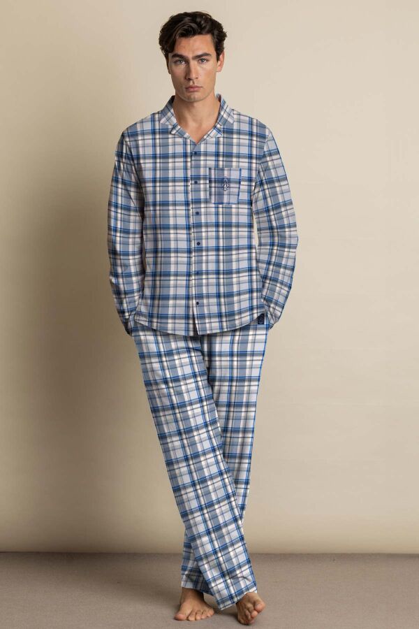 62786 Erkek Lacivert Pijama Takımı - 1